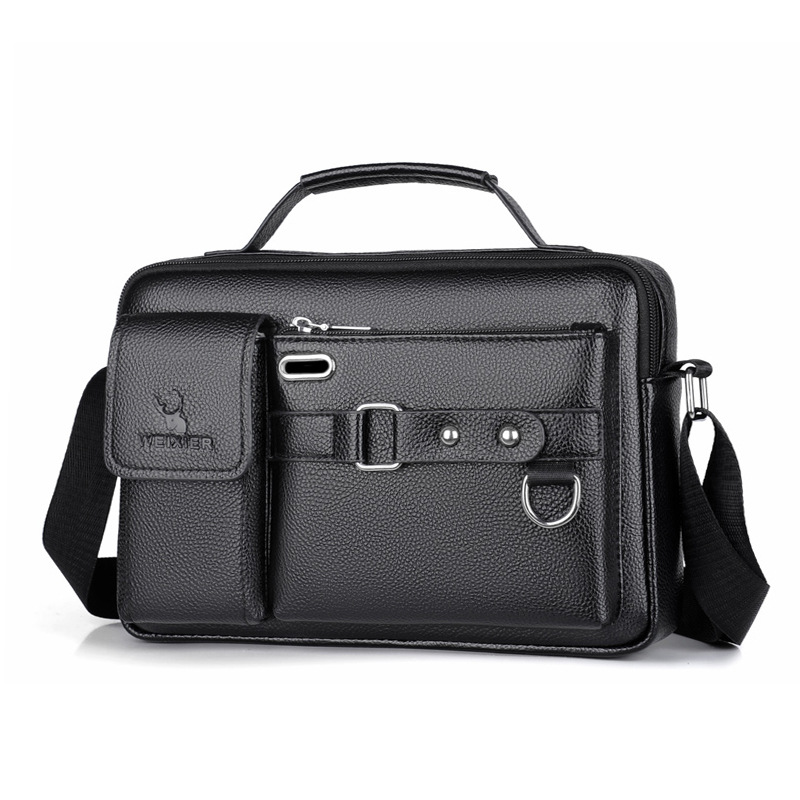 Leather Work Handbag - Brand Men Shoulder Bag Pu Leather