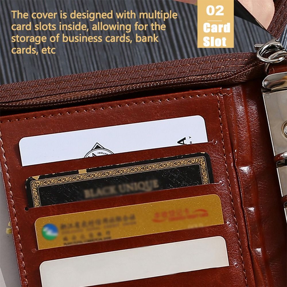 Leatherwork Books - Portable File Folder PU Leather Card