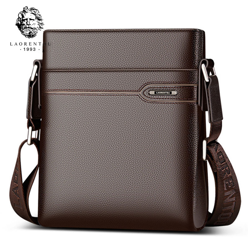Leatherwork Wallet - LAORENTOU Men Genuine Leather Crossbody Bag