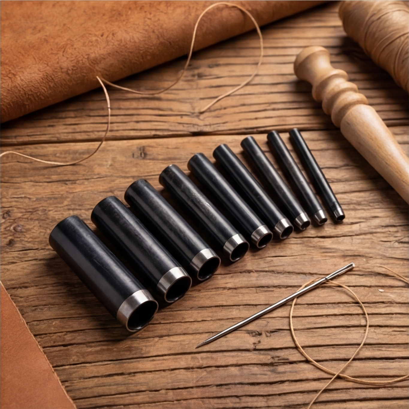 Leatherwork Punching Tool - A49 DIY Leatherworking round Chisel Set