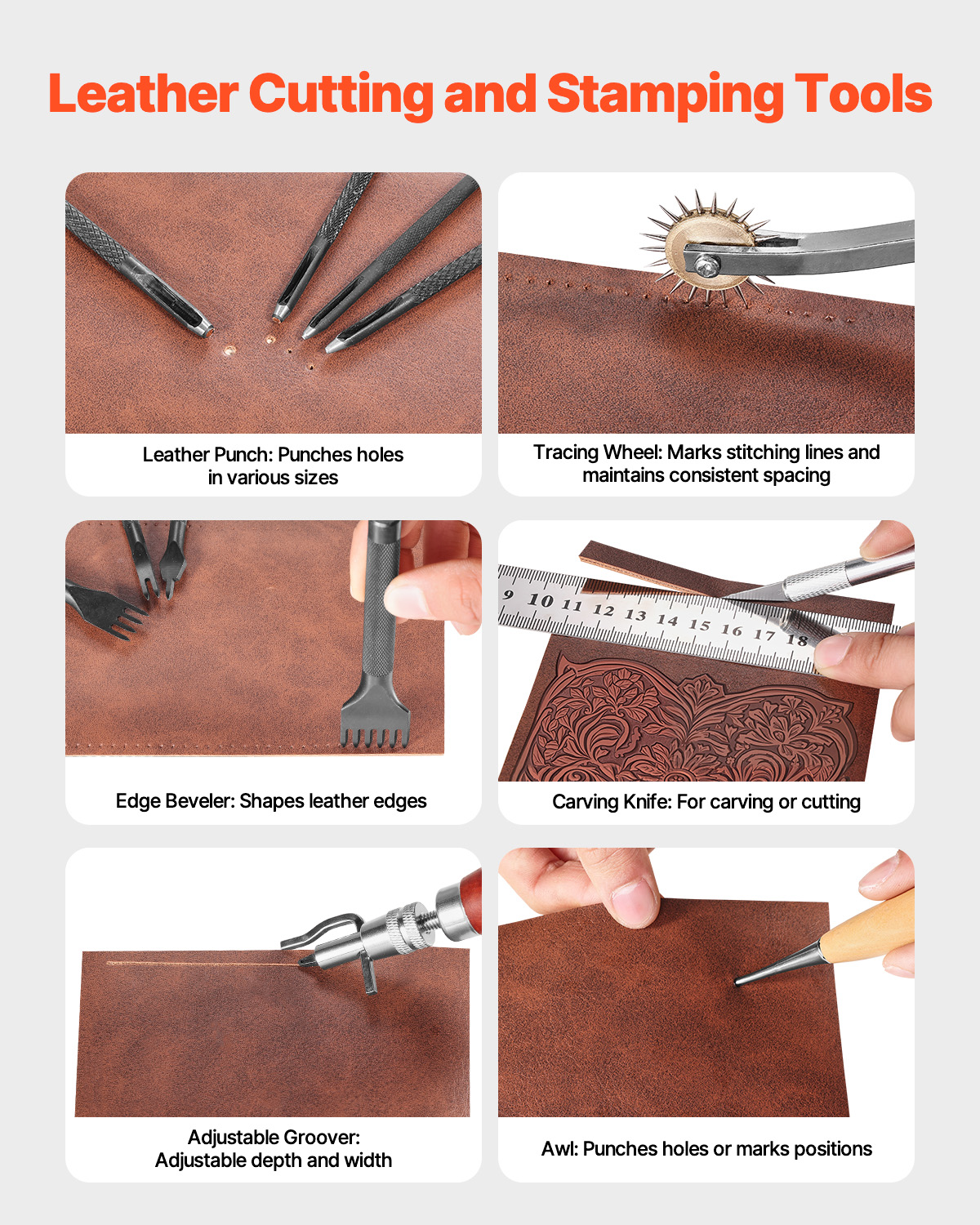SucceBuy 38/59/61/72/92PCs Lea - Leatherwork Punching Tool 评论和价格