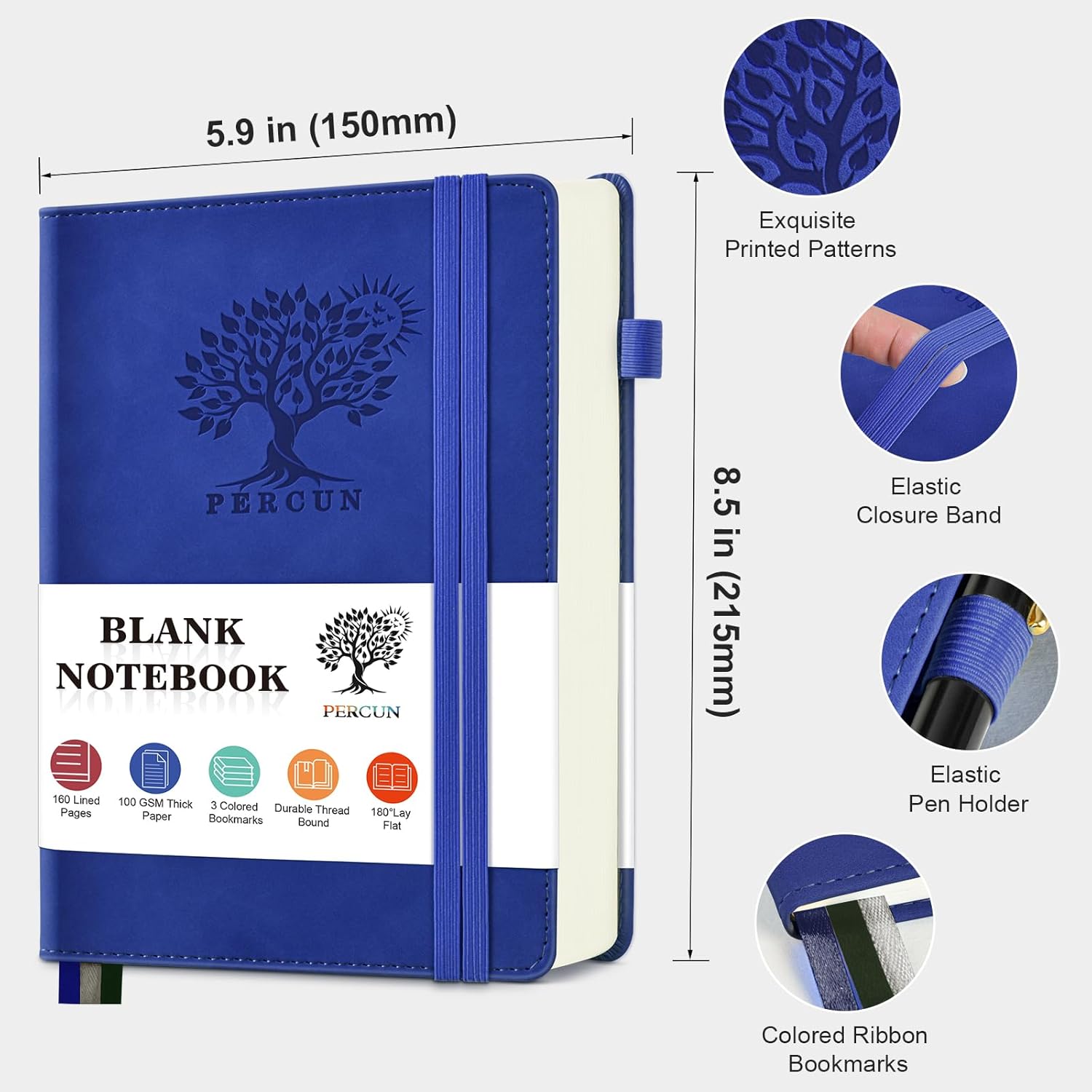 Blank Journal Notebook 160 Pag - Leatherwork Products 评论和价格