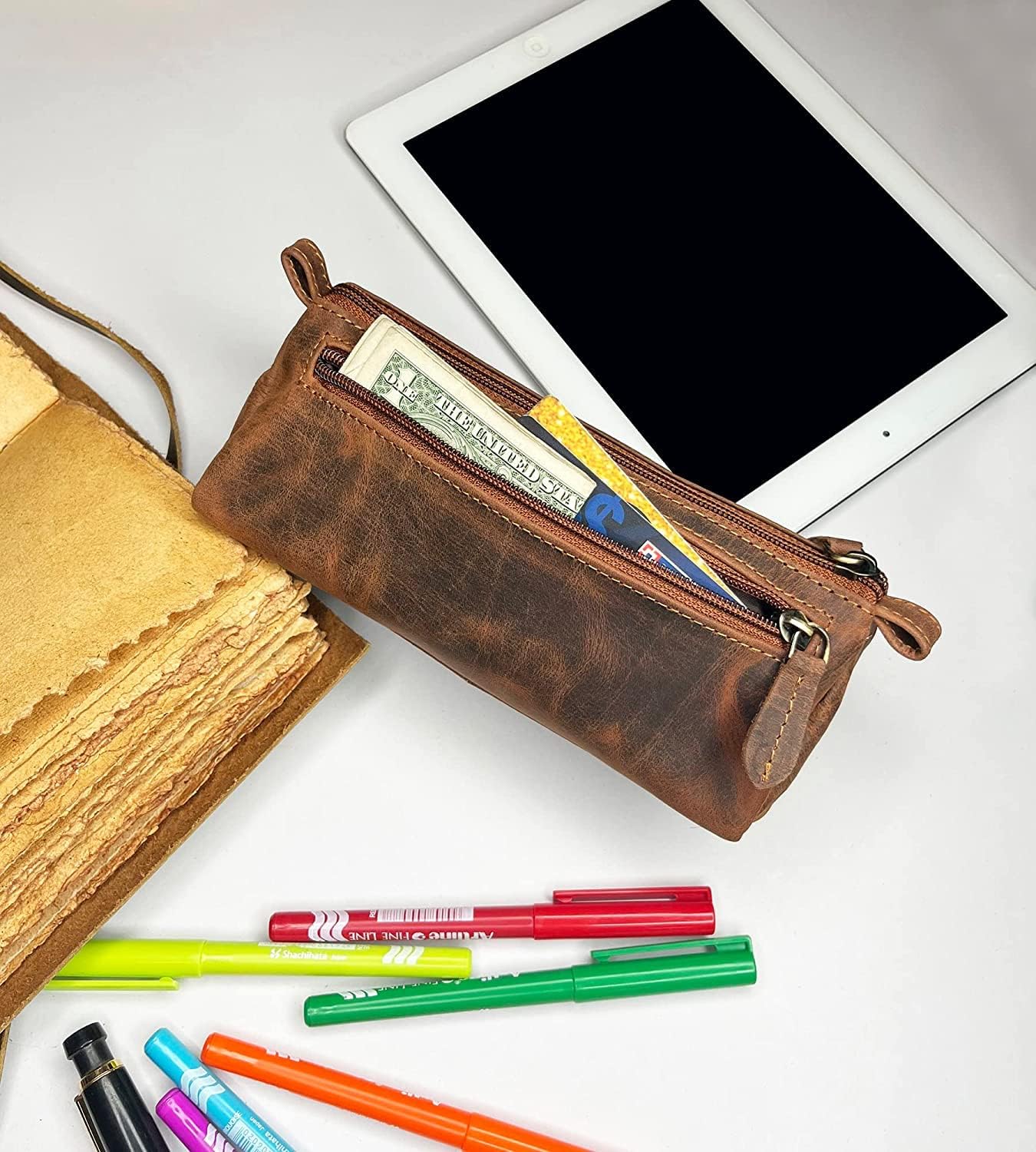 Leather Pencil Case Full Grain - Leatherwork Products 评论和价格
