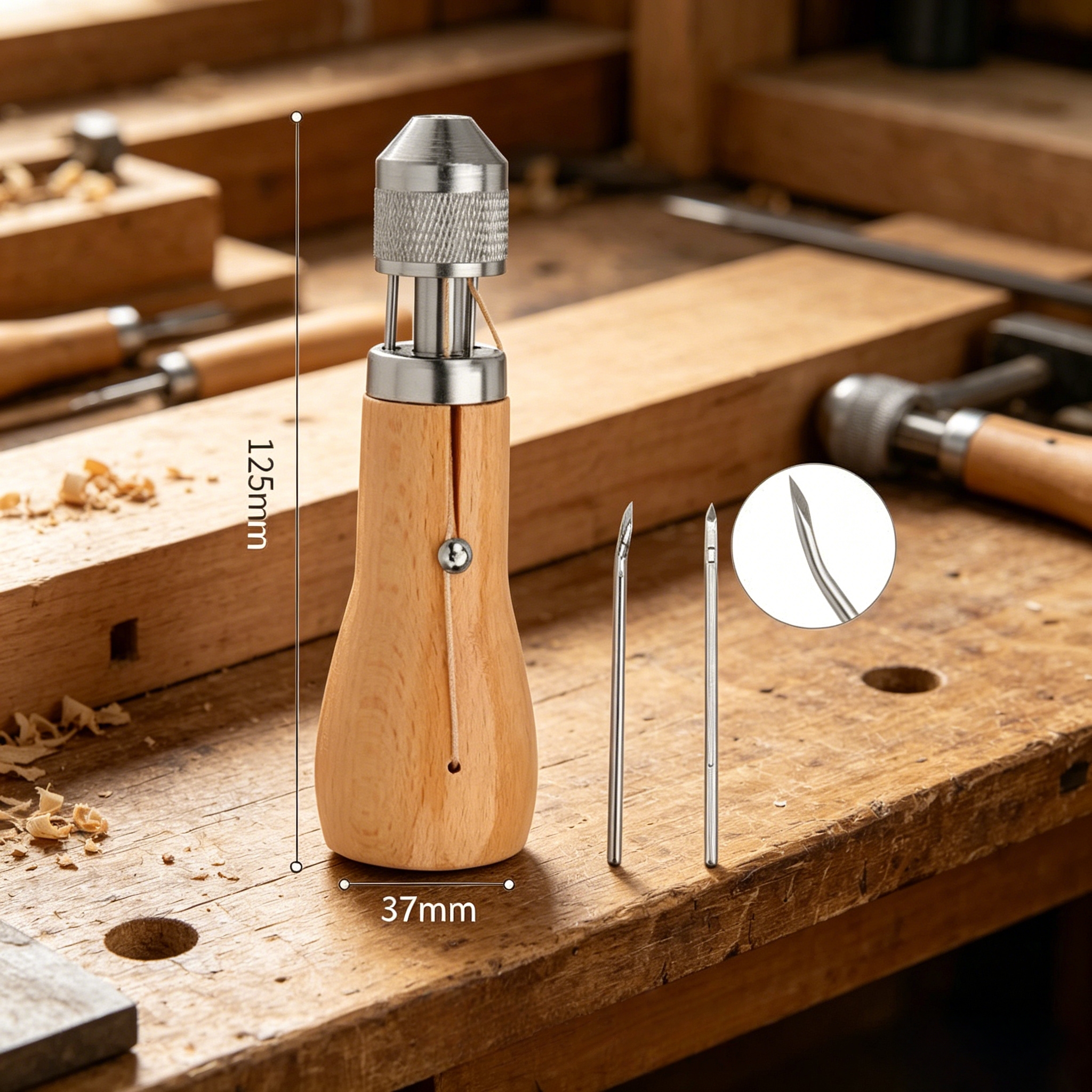 Portable leather tool set, lea - Waxed Thread Linen 评论和价格