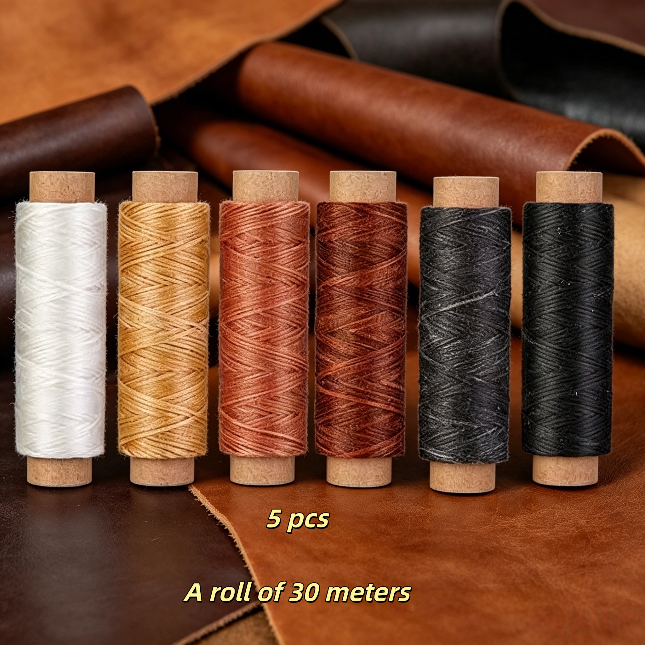 Portable leather tool set, lea - Waxed Thread Linen 评论和价格