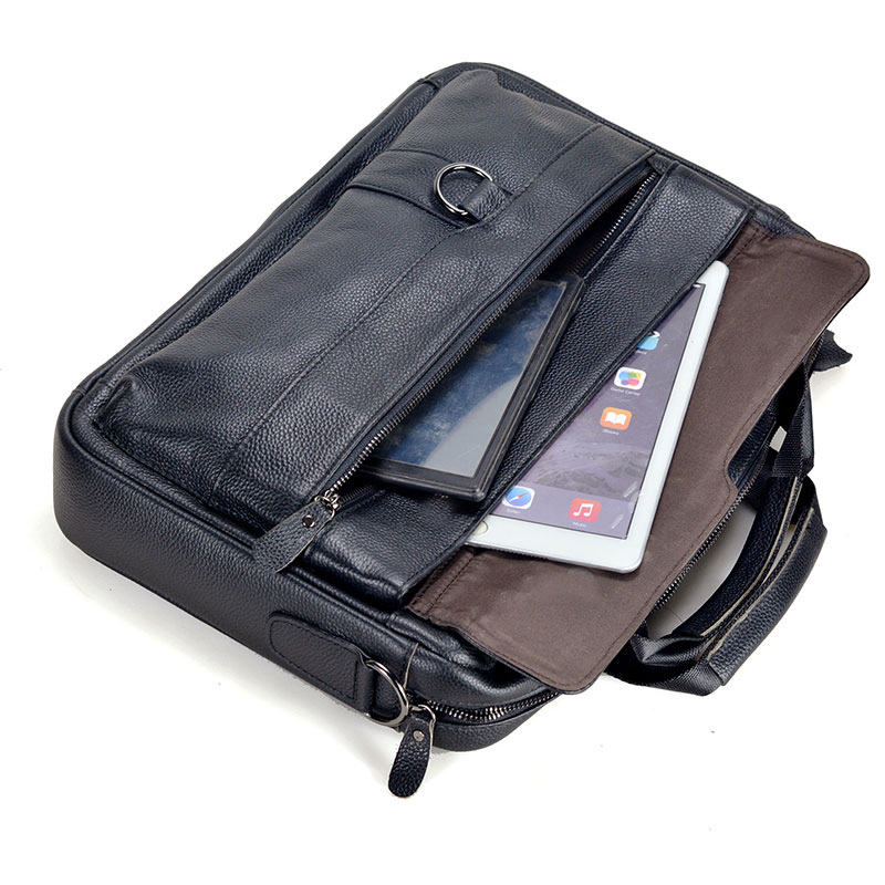 Large Men's Genuine Leather Ha - Leather Work Handbag 评论和价格