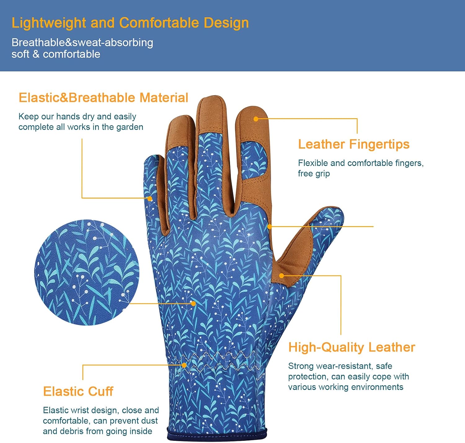 Women's Leather Gardening Glov - Leatherwork Products 评论和价格