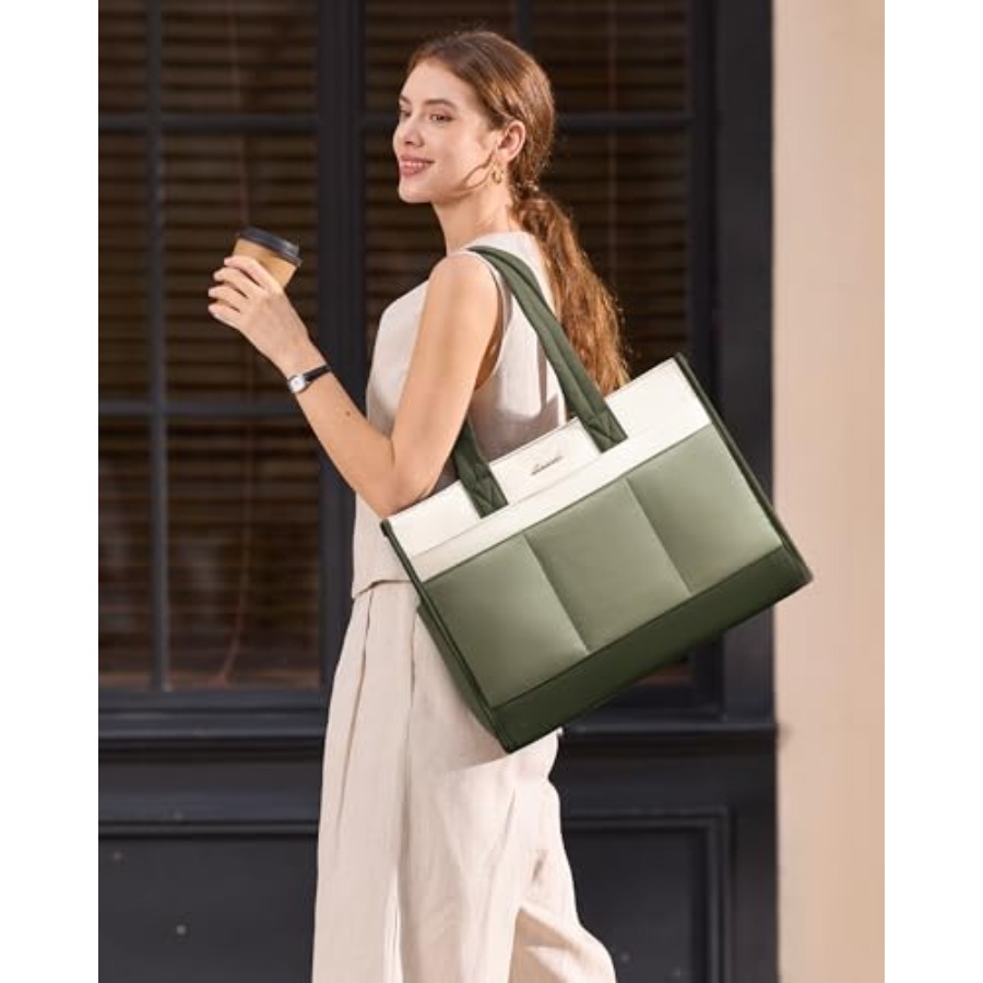 Tote Bag for Women Puffer Lapt - Leather Work Handbag 评论和价格