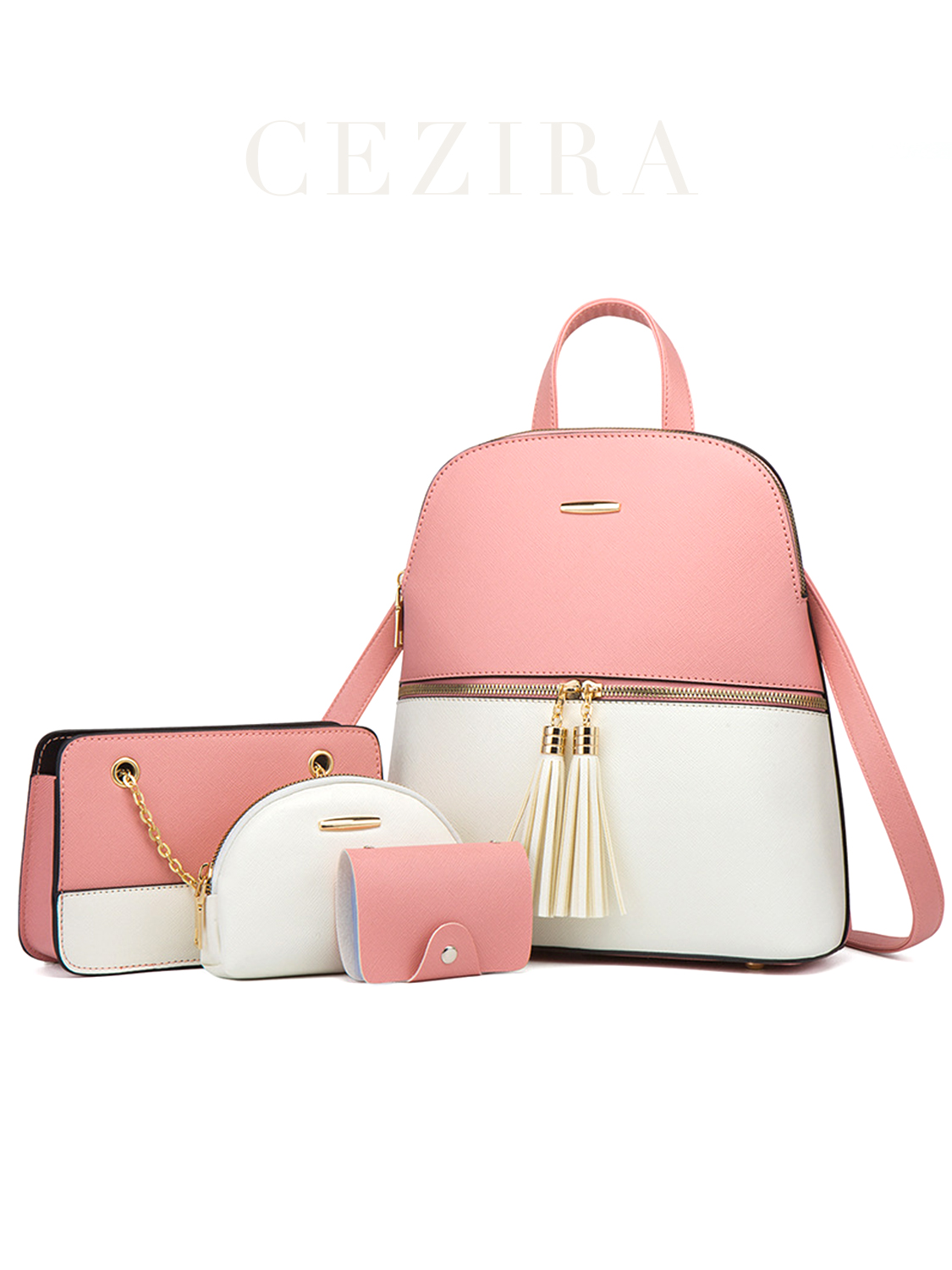 4 PCS Bags Set Women's Fashion - Leatherwork Wallet 评论和价格