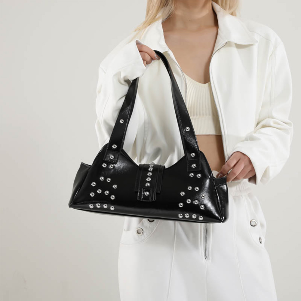 Shoulder Bag for Women Rivet P - Leather Work Handbag 评论和价格