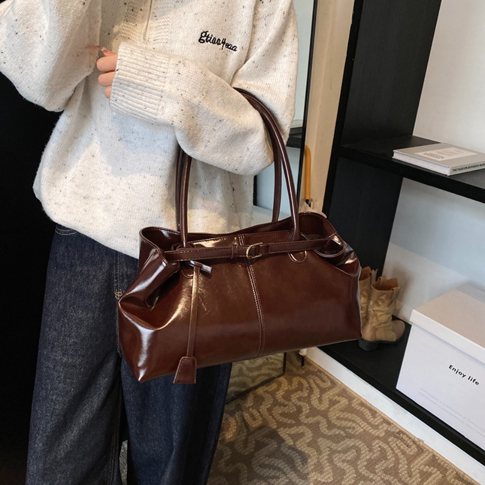 Winter Oil PU Leather Hobo Han - Leather Work Handbag 评论和价格