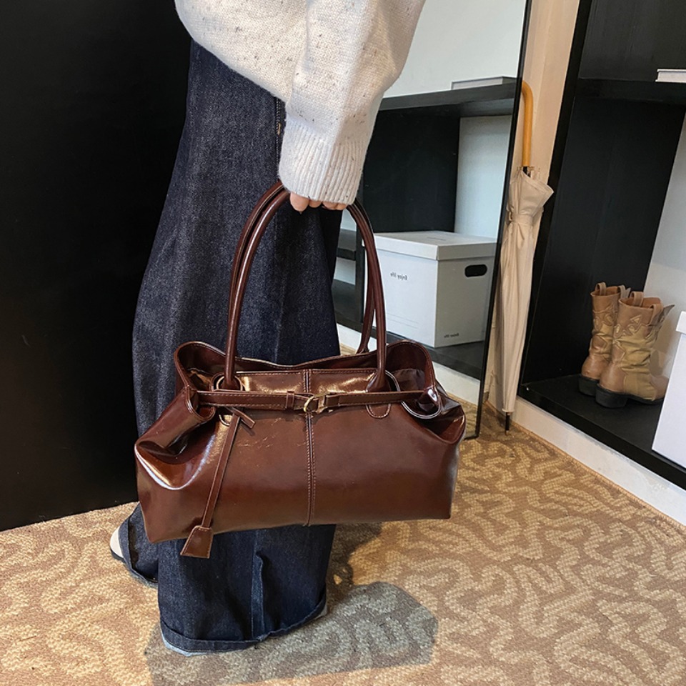 Winter Oil PU Leather Hobo Han - Leather Work Handbag 评论和价格