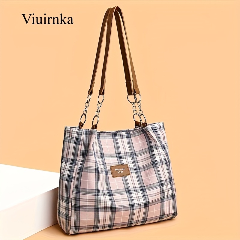 Ladies' Fashion Plaid Handbag  - Leatherwork Essentials 评论和价格