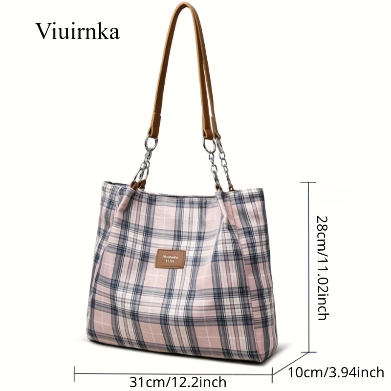 Ladies' Fashion Plaid Handbag  - Leatherwork Essentials 评论和价格