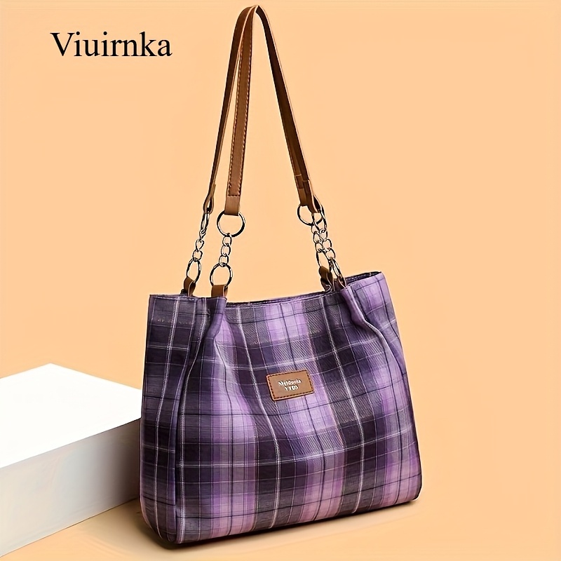 Ladies' Fashion Plaid Handbag  - Leatherwork Essentials 评论和价格
