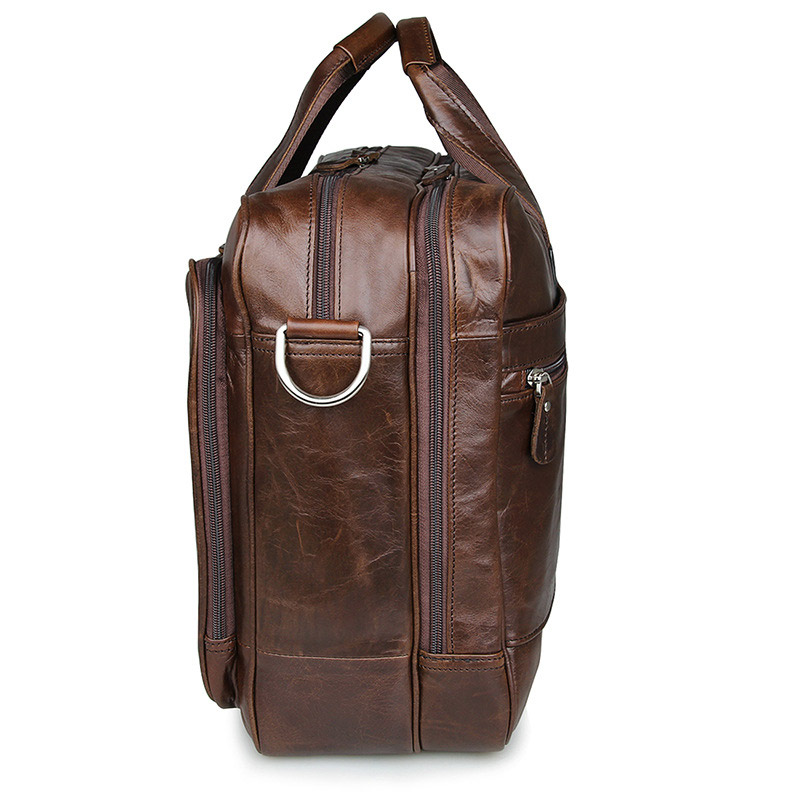 LACHIOUR Genuine Leather Men B - Leather Work Handbag 评论和价格